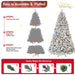 7FT Pre - Lit Flocked Artificial Christmas Tree — 500 Multi - Color LED, 45 Pine Cones, 1124 Tips - Monsta Online