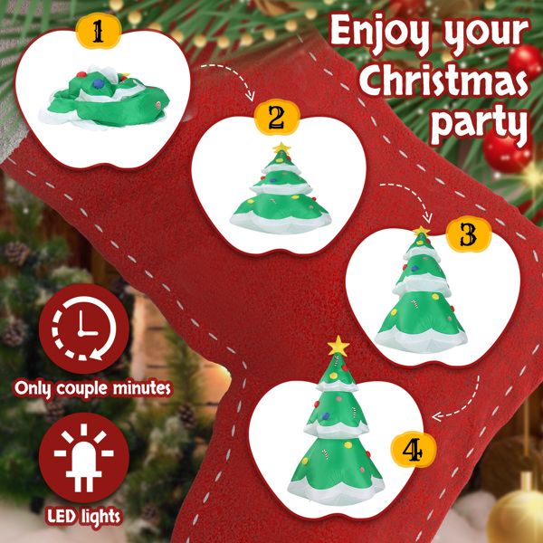 6.9FT Prelit Inflatable Christmas Tree with Star Topper and LED Lights - Outdoor Christmas Decoration - Monsta Online