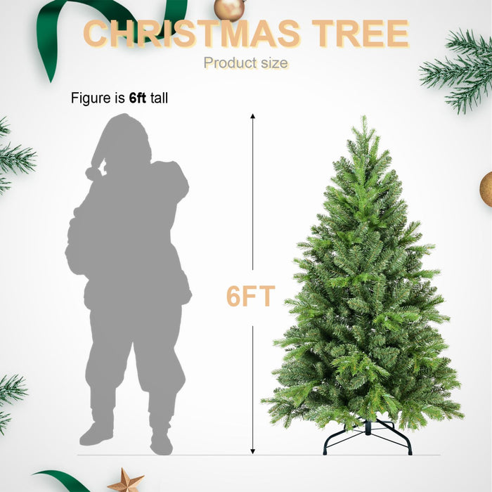 7.5FT Artificial Christmas Tree — Full, 1599 Tips, PE+PVC, Hinged, Metal Stand - Monsta Online