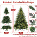 6FT Pre - Lit Artificial Christmas Tree — 2056 PE/PVC Tips, 400 Incandescent Lights, Foldable Base - Monsta Online