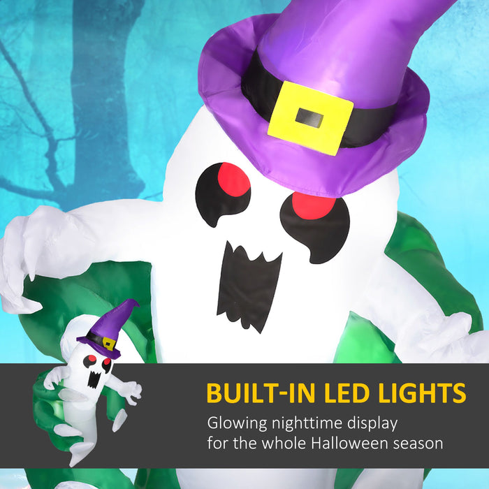 3.9ft Inflatable Halloween Window Sticker Ghost with LED Lights - Monsta Online