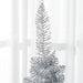5FT Silver Pencil Artificial Christmas Tree — 294 Tips, Unlit, Slim Space - Saving, Plastic Base - Monsta Online