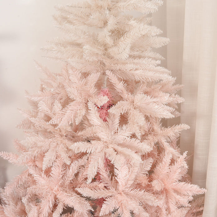 5FT Pink Pencil Artificial Christmas Tree — 450 Tips, Unlit, Slim Space - Saving, Auto - Open, Metal Base - Monsta Online