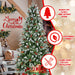 7FT Unlit Snow Frosted Artificial Christmas Tree — 2178 PE/PVC Tips, Pinecones & Berries - Monsta Online