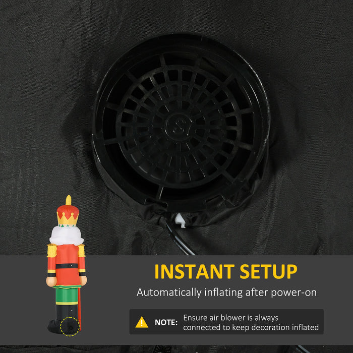 8FT Prelit Inflatable Nutcracker Soldier with 4 White LED Lights - Outdoor Christmas Decoration - Monsta Online