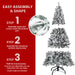 5FT Unlit Snow Flocked Artificial Christmas Tree — 407 Tips, Full Realistic, Foldable Base - Monsta Online