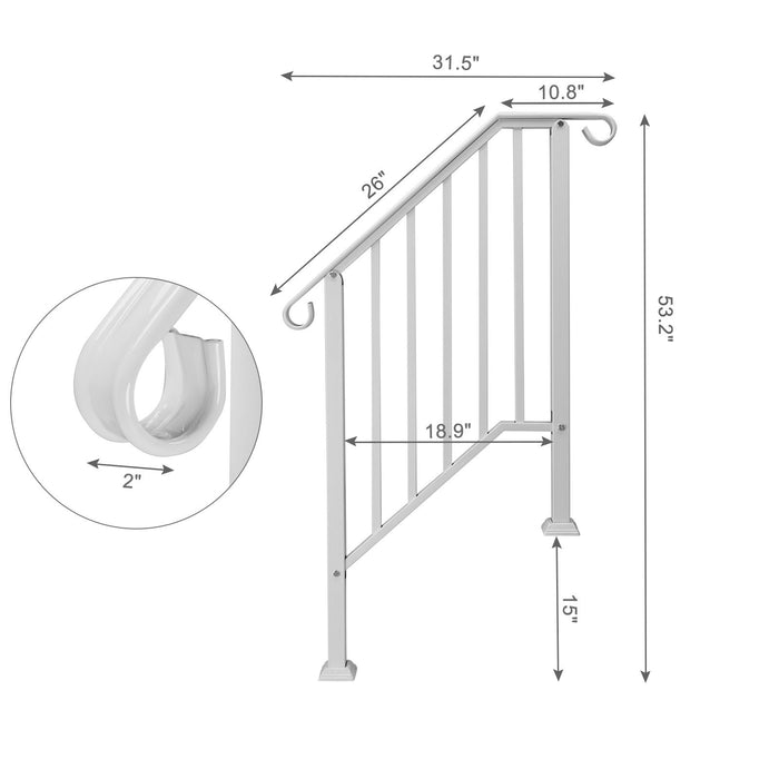 Heavy Duty Outdoor Stair Handrail for Home - Monsta Online