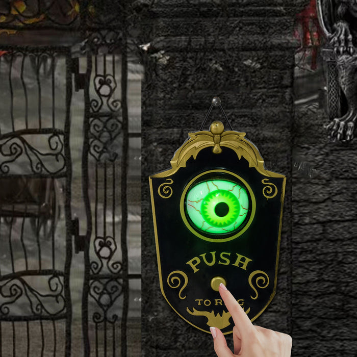 Halloween Animatronic Doorbell – Motion and Sound Activated Prop with Creepy Light - Up Eye and Spooky Sounds - Monsta Online