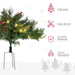 2FT Pre - Lit Artificial Christmas Tree 2 - Pack — 24 Warm White LEDs, Cordless, Red Berries, Pine Cones - Monsta Online