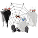 8 - Piece Outdoor Halloween Decoration Set 5.9ft Cobweb – Red Flashing Eyes, Hanging Ghosts, Gravestones and Spider - Monsta Online