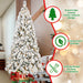 5FT Pre - Lit Flocked Artificial Christmas Tree — 250 Warm LED, 518 Tips, Hinged, Metal Stand - Monsta Online