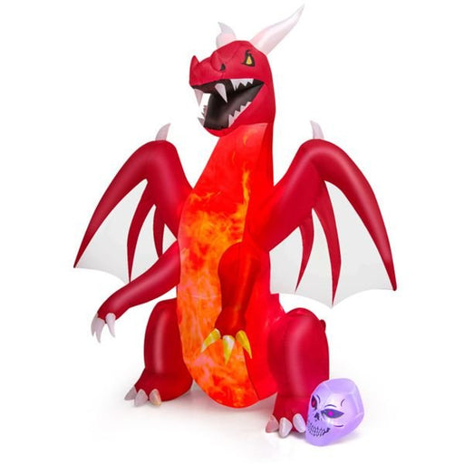 8FT Halloween Inflatable Dragon with Flame Effect and LED Lights - Monsta Online