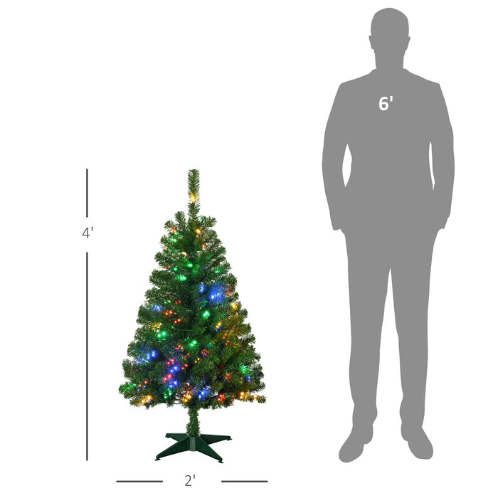 4FT Pre - Lit Artificial Christmas Tree — 100 LEDs, 208 Tips, Auto - Open, 3 Light Modes, Warm White or Multi - Color - Monsta Online