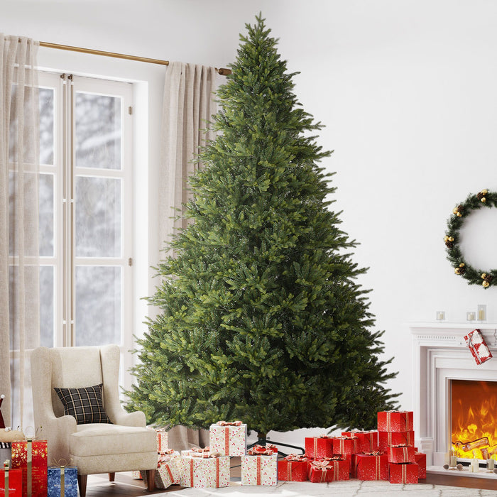 12FT Hinged Artificial Christmas Tree — 8410 Tips, Unlit, Full Realistic, Foldable Metal Stand - Monsta Online