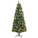 6FT Slim Pre - Lit Artificial Christmas Tree — 250 Warm White LEDs, 703 Tips, Snow - Dipped Branches, Pinecones, Auto - Open - Monsta Online