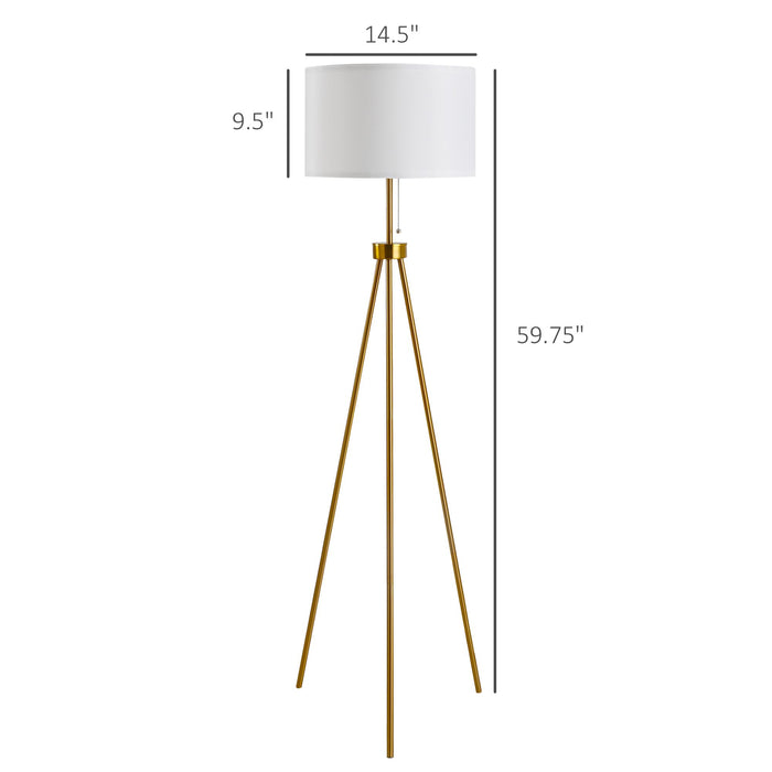 Modern Gold Tripod Floor Lamp with Fabric Shade for Stylish Living Rooms - Monsta Online