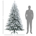7FT Snow Flocked Artificial Christmas Tree — 1401 Tips, Auto - Open Hinged, Metal Stand - Monsta Online