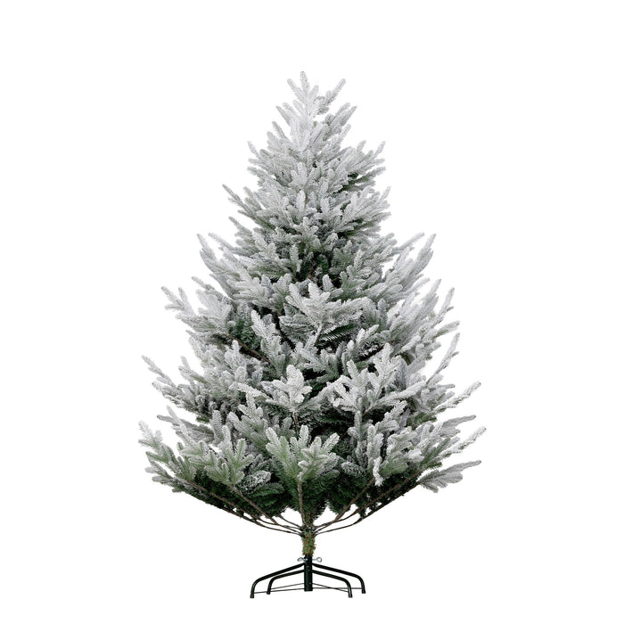 6FT Flocked Artificial Christmas Tree — 795 Tips, Auto - Open Hinged, Snow - Dipped, Steel Base - Monsta Online