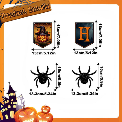 Happy Halloween Banner with Hanging Spider Garland – Party Decoration Set - Monsta Online