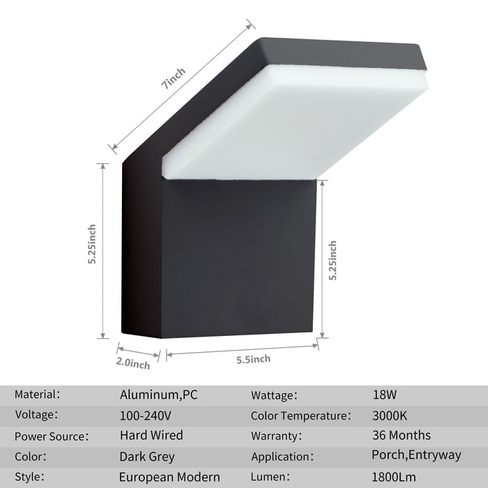 Modern Outdoor LED Wall Light Fixture for Porch and Garden - Waterproof Aluminum - Monsta Online