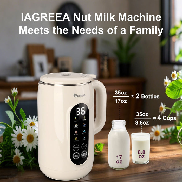 Powerful 750W Almond Milk Maker 8 in 1 with Keep Warm and Delay Start Features - Monsta Online