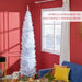 8FT White Pencil Artificial Christmas Tree — 618 Tips, Slim Space - Saving, Plastic Stand, Unlit - Monsta Online