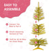 4FT Pre - Lit Gold Artificial Christmas Tree — Compact Design, LED Lights, Metal Stand - Monsta Online