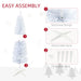 5FT White Snow Flocked Pencil Artificial Christmas Tree — 294 Tips, Unlit, Slim Space - Saving, Metal Base - Monsta Online