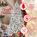 7FT Pre - Lit Flocked Artificial Christmas Tree — 500 Multi - Color LED, 45 Pine Cones, 1124 Tips - Monsta Online
