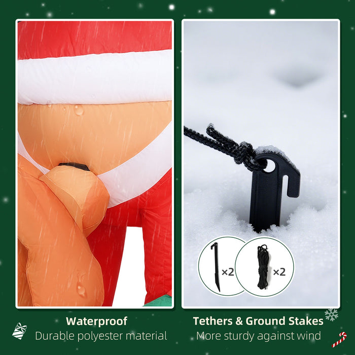 7FT Prelit Hanging Inflatable Santa with Playful Dog and LED Lights - Outdoor Christmas Decoration - Monsta Online