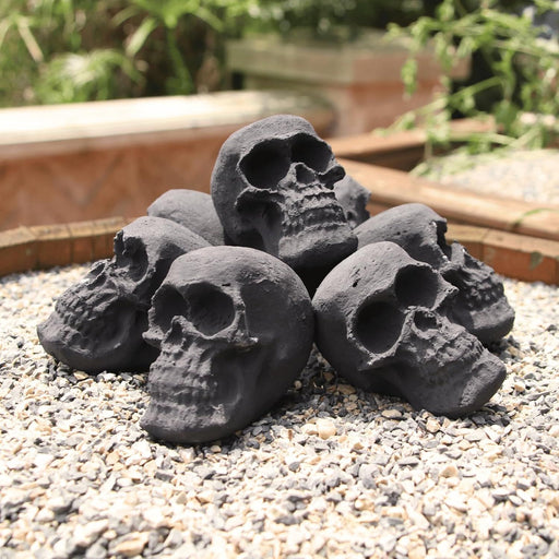 Halloween Ceramic Skull Fire Pit Decoration – 7pcs Reusable for Fireplace and Bonfire - Monsta Online