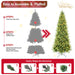 4FT Pre - Lit Slim Pencil Artificial Christmas Tree — 150 Warm LED, 424 Tips, Hinged, Metal Stand - Monsta Online