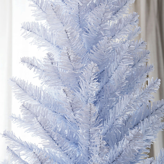 8FT White Pencil Artificial Christmas Tree — 618 Tips, Slim Space - Saving, Plastic Stand, Unlit - Monsta Online