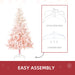5FT Pink Pencil Artificial Christmas Tree — 450 Tips, Unlit, Slim Space - Saving, Auto - Open, Metal Base - Monsta Online