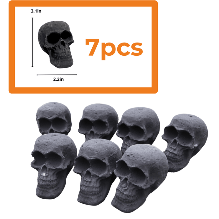 Halloween Ceramic Skull Fire Pit Decoration – 7pcs Reusable for Fireplace and Bonfire - Monsta Online
