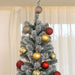 9FT Pre - Lit Flocked Pencil Christmas Tree — 895 Tips, Dual Color 310 LEDs, Remote Control, Metal Stand - Monsta Online