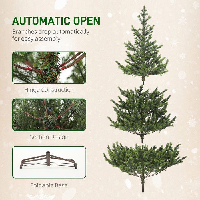 6FT Sparse Artificial Christmas Tree — 1933 Tips, Realistic Cedar, Hinged, Unlit, Steel Base - Monsta Online
