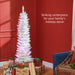 5FT White Pre - Lit Pencil Artificial Christmas Tree — 150 Colorful LED Lights, 8 Modes, 250 Tips, Steel Base - Monsta Online
