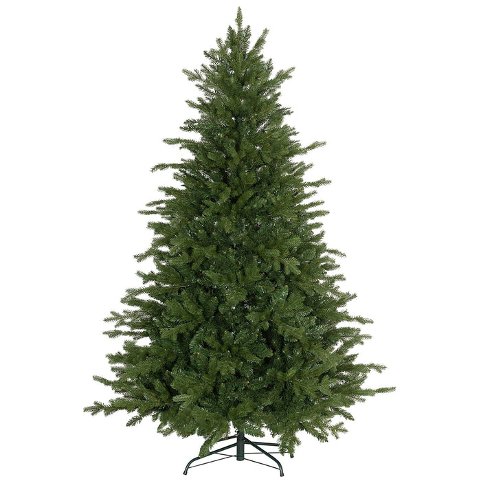 6FT Flocked Artificial Christmas Tree — 1821 Tips, Unlit, Auto - Open Hinged, Wide Full Shape, Metal Base - Monsta Online