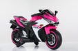 12V Electric Ride - On Pink Motorcycle with Throttle and Lighted Training Wheels - Monsta Online