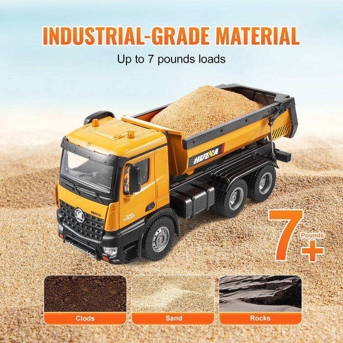 1:14 Scale Remote Control RC Dump Truck – 10 Channel Control With Dual Batteries - Monsta Online