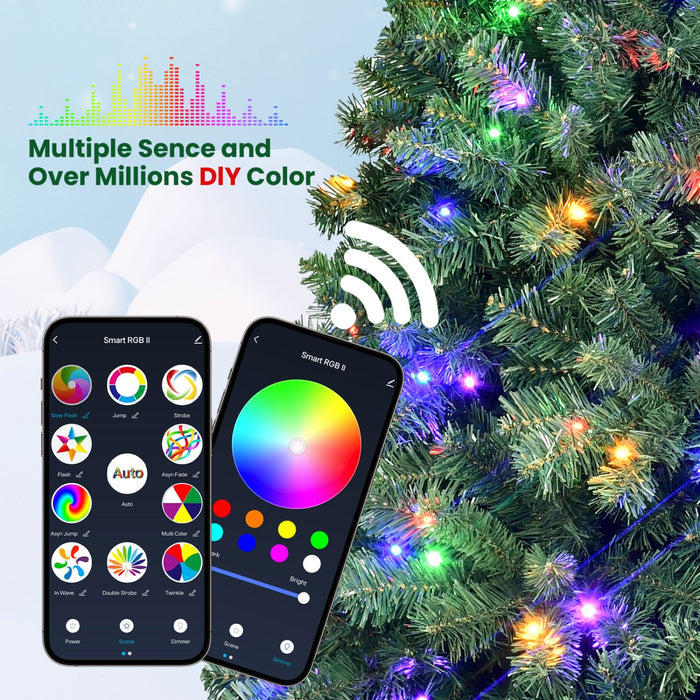 6FT Pre - Lit Smart Artificial Christmas Tree — 280 WiFi LED, Music Sync, App Control, Hinged, Metal Stand - Monsta Online