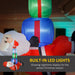 5FT Prelit Inflatable Santa Claus Hanging Under 3 Gift Boxes with LED Lights - Outdoor Christmas Decoration - Monsta Online