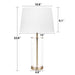 Premium 23" Brass Table Lamp with Glass Accent Base and Soft Fabric Shade - Monsta Online