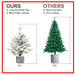 2FT Pre - Lit Snow Flocked Potted Christmas Tree — 189 PE/PVC Tips, 30 Lights, Mini Tabletop - Monsta Online