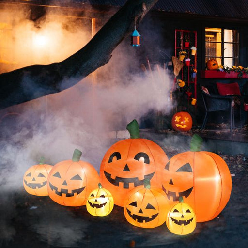 7FT Pumpkin Inflatable Halloween Decoration with 7pcs LED String Lights - Monsta Online