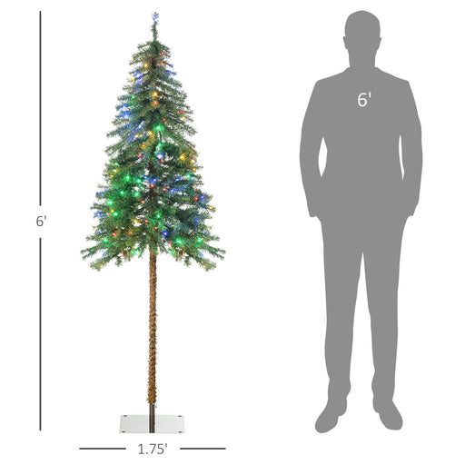 6FT Pencil Pre - Lit Artificial Christmas Tree — 175 LEDs, 442 Tips, 7 Light Modes, Warm White or Multi - Color, Steel Base - Monsta Online