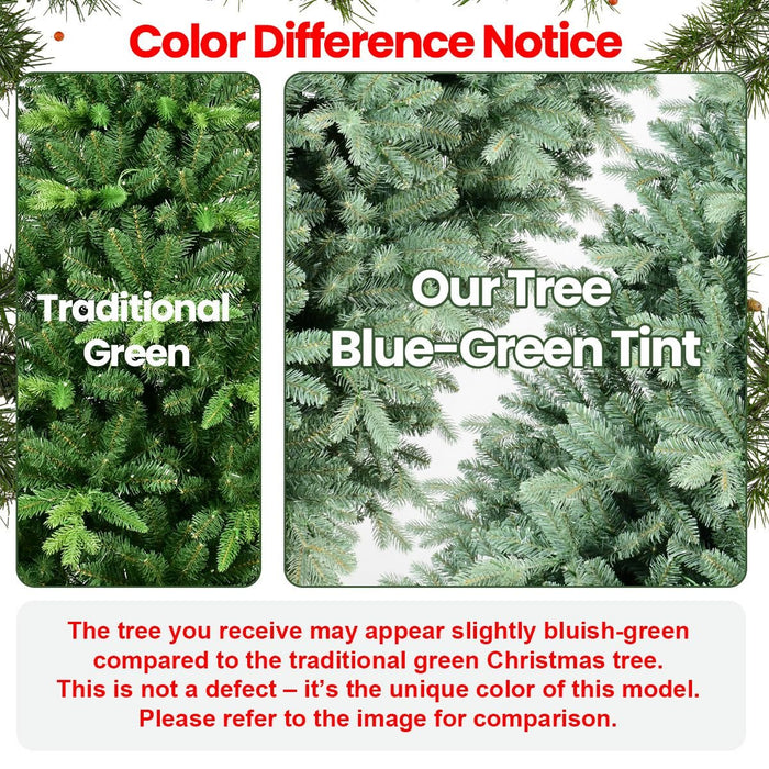 6FT Unlit Blue Spruce Artificial Christmas Tree — 1878 PE/PVC Tips, Hinged Metal Stand - Monsta Online