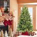 7.5FT Pre - Lit Artificial Christmas Tree — 450 Warm LED, 1599 Tips, PE+PVC, Hinged, Metal Stand - Monsta Online