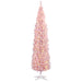 7FT Pre - Lit Pink Pencil Artificial Christmas Tree — 210 Warm White LED Lights, 499 Tips, Slim, Steel Base - Monsta Online